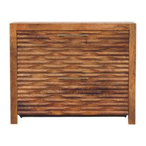 Solid Mango Wood Amber Wavefront Cabinet