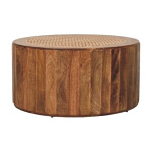 Solid Mango Wood Saffron Rattan Coffee Table