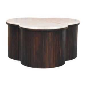 Solid Mango Wood Verona Marble Coffee Table