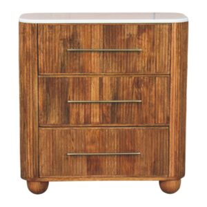 Solid Mango Wood Beaumont Marble Chest