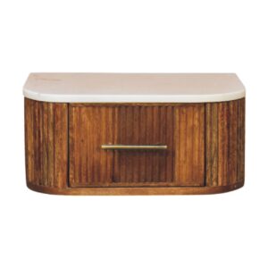 Solid Mango Wood Beaumont Wall-Mounted Bedside
