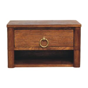 Solid Mango Wood Box Frame Wall Nightstand