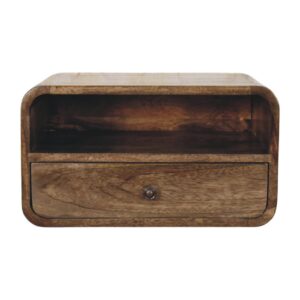 Solid Mango Wood Wall-Mount Open Slot Bedside