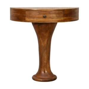 Solid Mango Wood Amber Pedestal Console Table