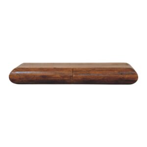 Solid Mango Wood Chestnut Finished 2 Drawer Solis Lowline Media Unit