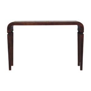 Solid Mango Wood Chestnut Finished Arcus Curved Console Table