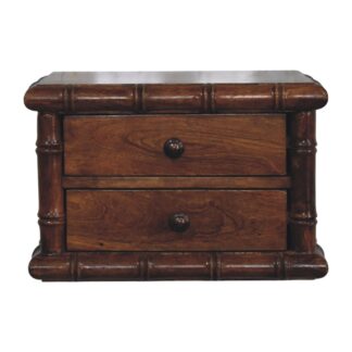 Bamboo Two Drawer Wall-Mounted Bedside