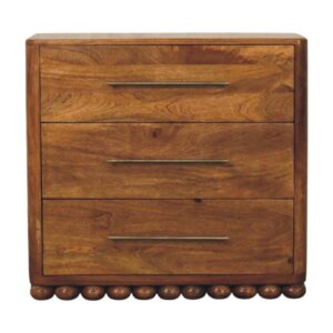 Solid Mango Wood Bola Three Drawer Chest