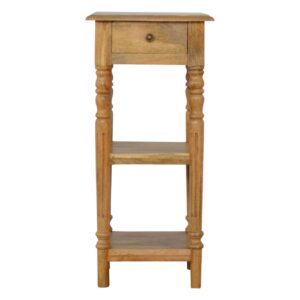Solid Mango Wood Turned Leg Oak Finished Telephone Table