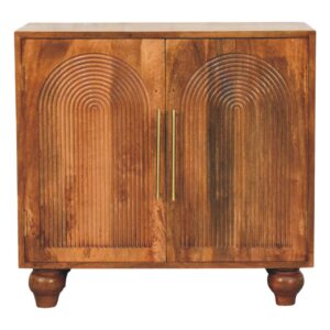 Solid Mango Wood Arco Groove Cabinet