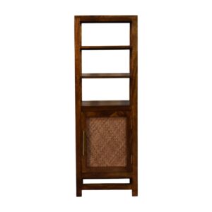 Solid Mango Wood Chestnut Cane Door Display Unit