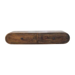 Solid Mango Wood Contour Floating Wall Console
