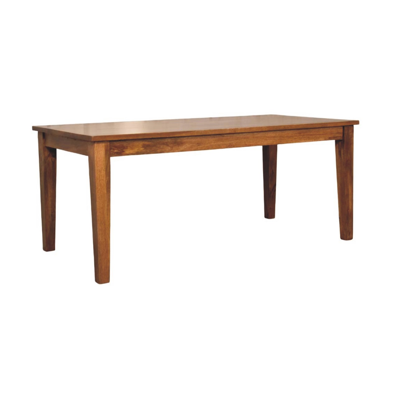 Solid Mango Wood Classic Amber Oak Finished Dining Table - Image 3