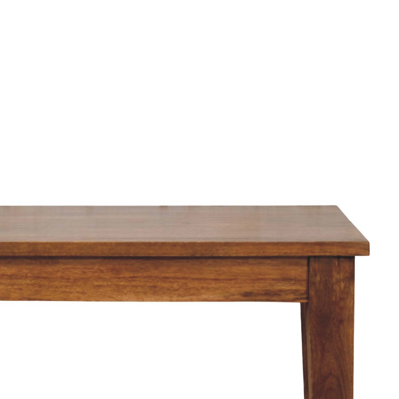 Solid Mango Wood Classic Amber Oak Finished Dining Table - Image 4