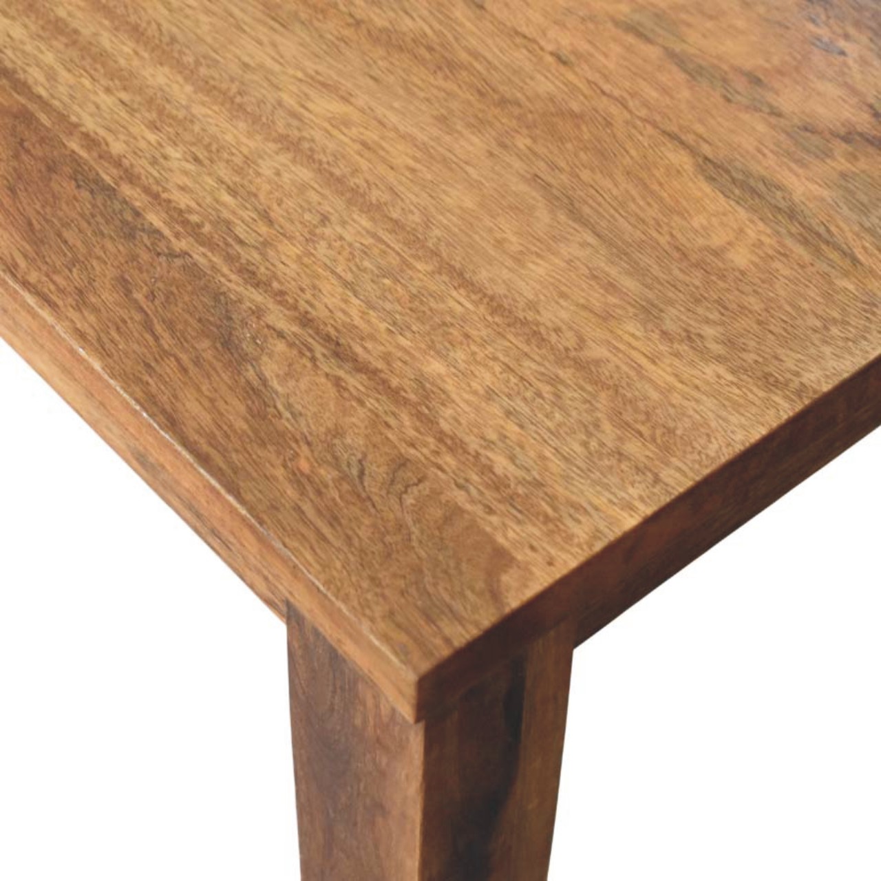 Solid Mango Wood Classic Amber Oak Finished Dining Table - Image 5