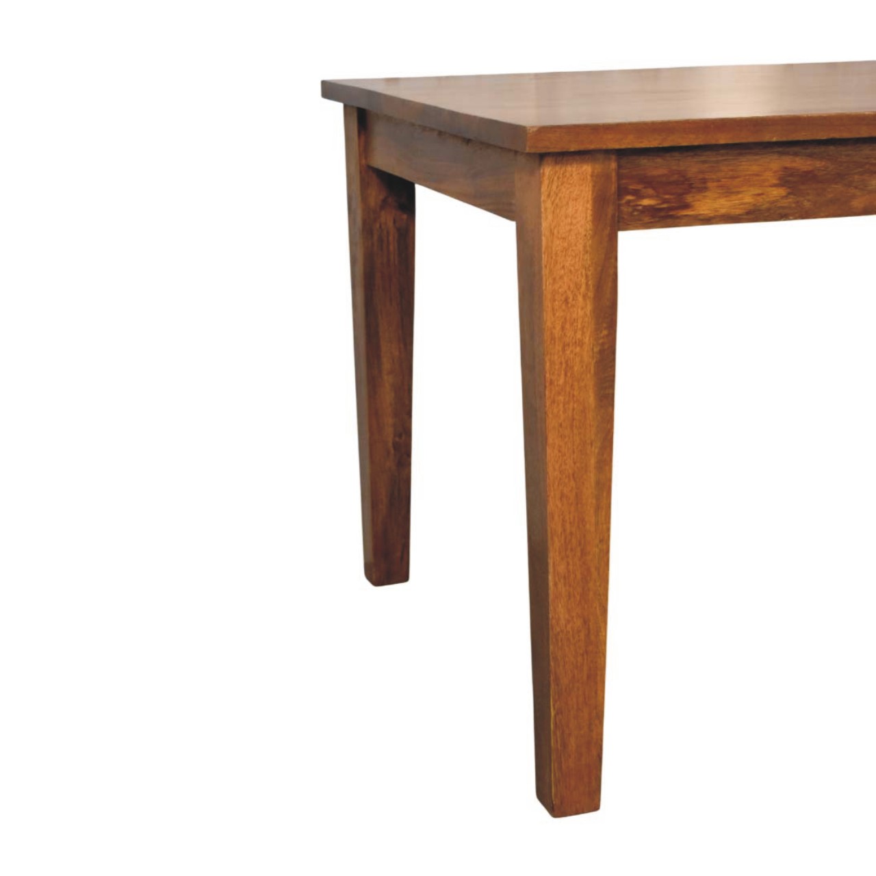Solid Mango Wood Classic Amber Oak Finished Dining Table - Image 6